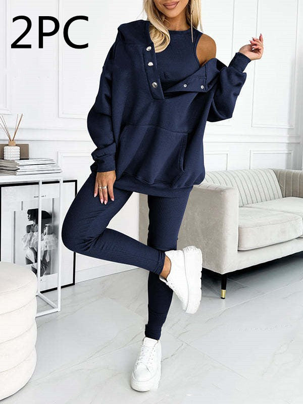 Leisure Comfortable Loose Sports Three Piece Set