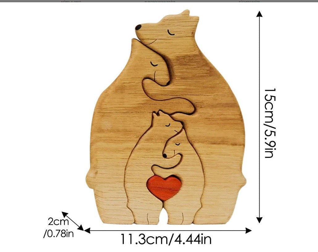 Wooden Puzzle Mother And Son Bear Set Handicraft Ornaments