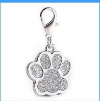 Zinc alloy custom glitter foot paw dog tag
