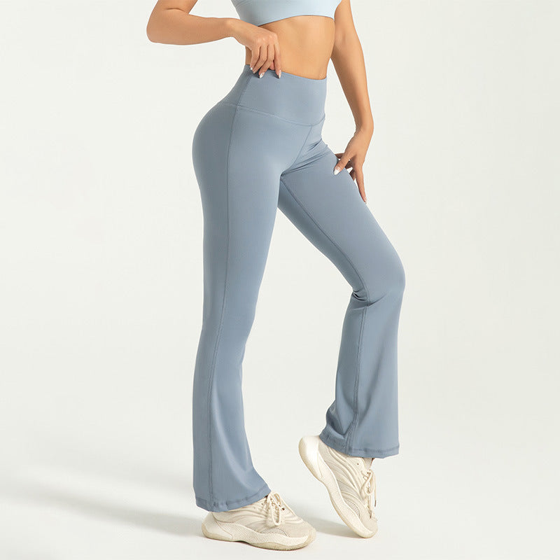 High Waist Hip Lift Yoga Bell-bottom Pants Nude Feel Fitness