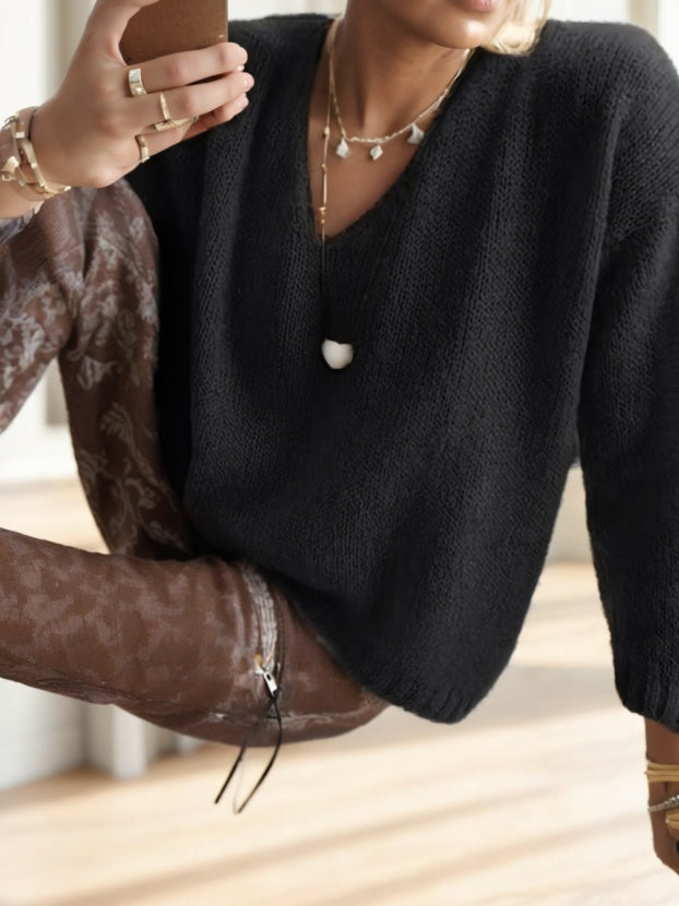 Cozy V-Neck Women's Sweater
