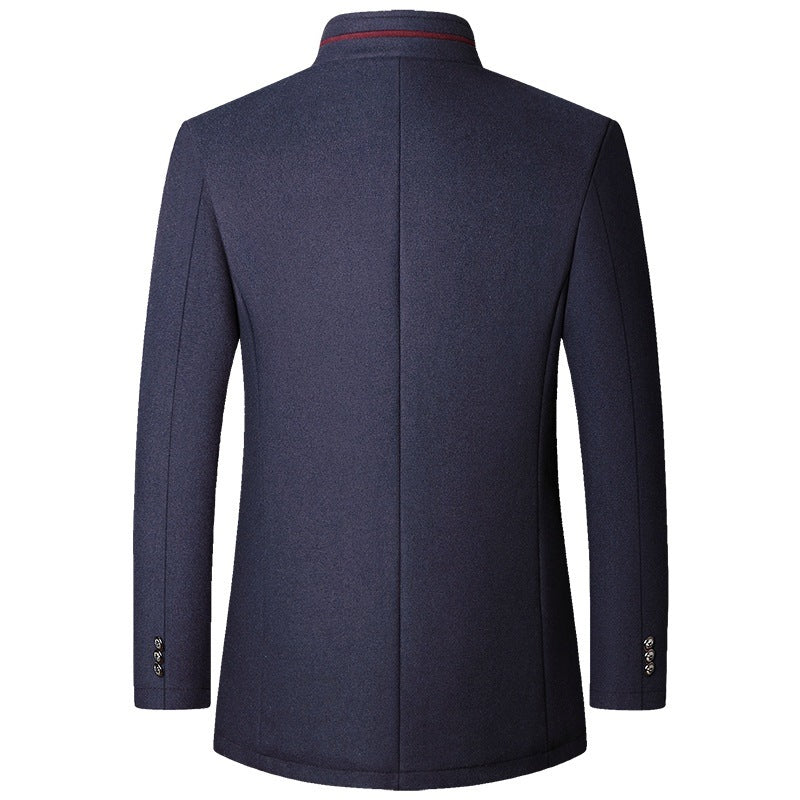 Men's Woolen Jacket Autumn And Winter Stand Collar Middle-aged