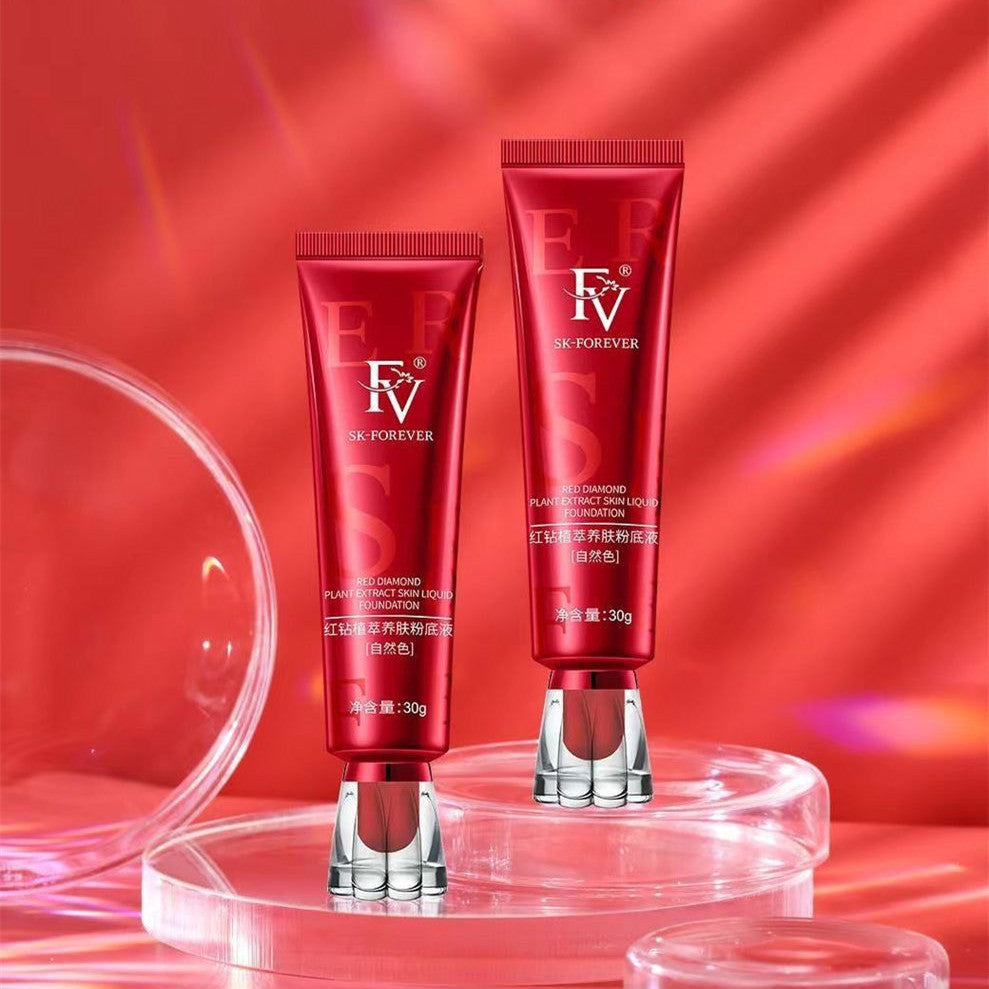 Skin Care Red Diamond Plant Long-lasting Concealer Moisturizing Liquid Foundation