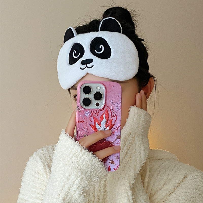 Panda Eye Mask Plush Cute Female Head-mounted