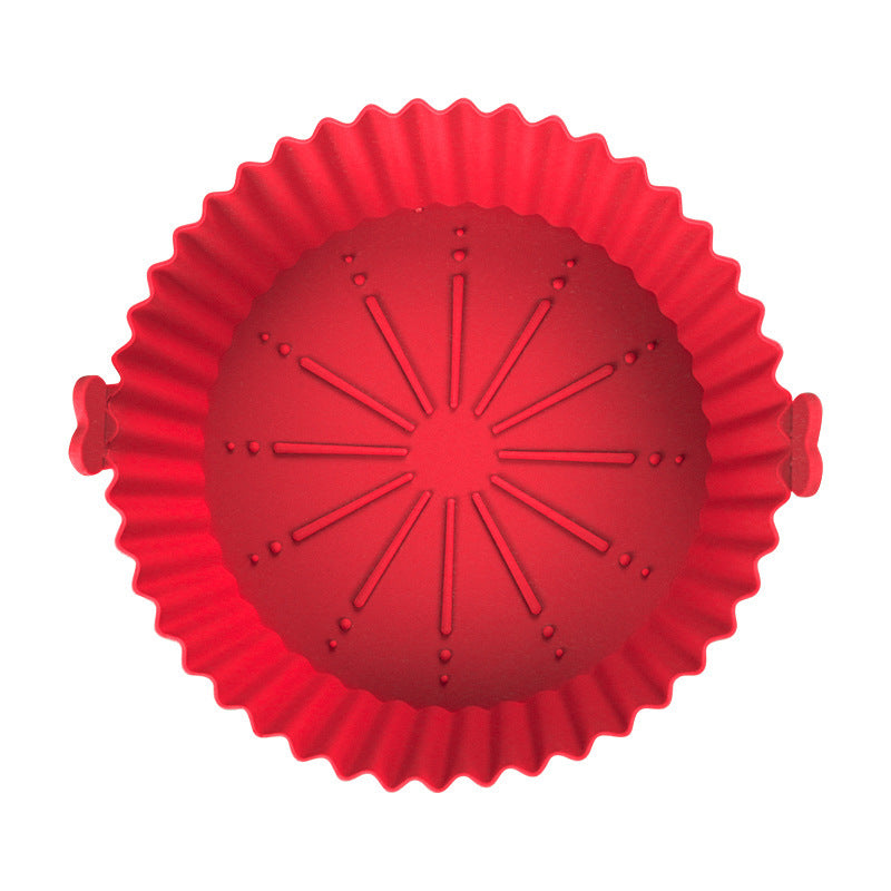 Air Fryer Silicone Baking Tray Food Grade Binaural Round