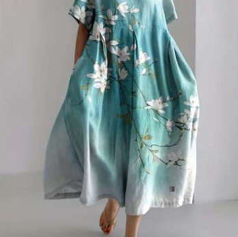 Ladies New 3D Craft Round Neck Dress