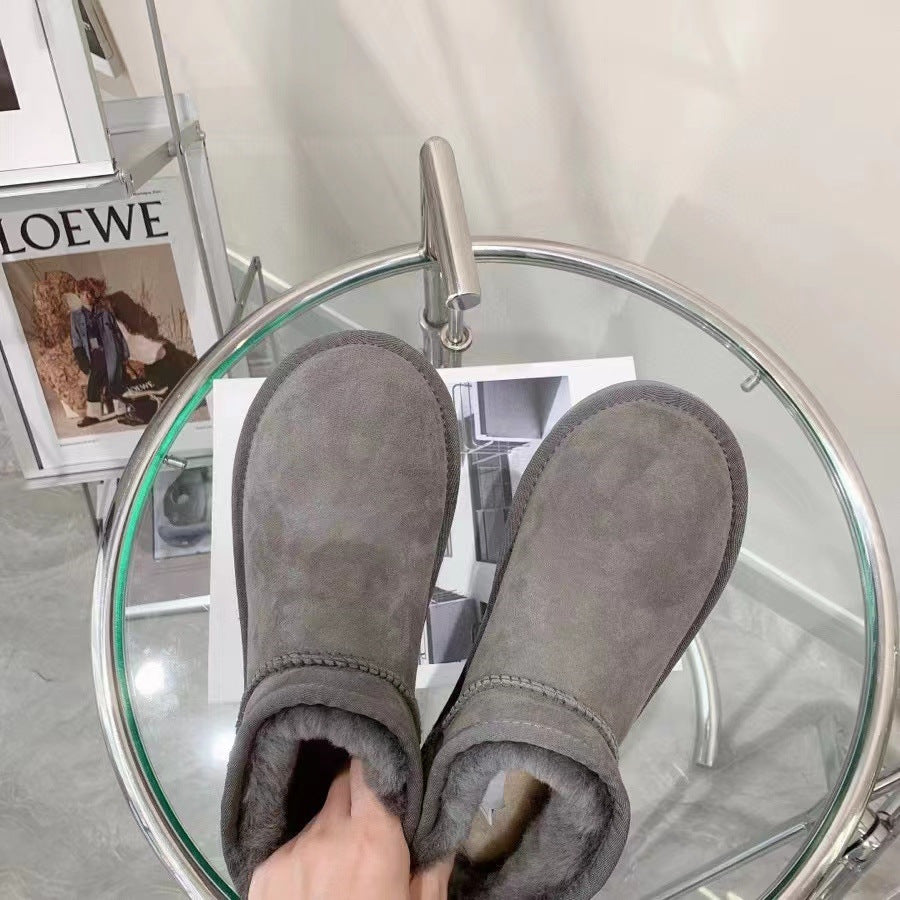 Sheepskin Wool Integrated Women's High Tube Plush