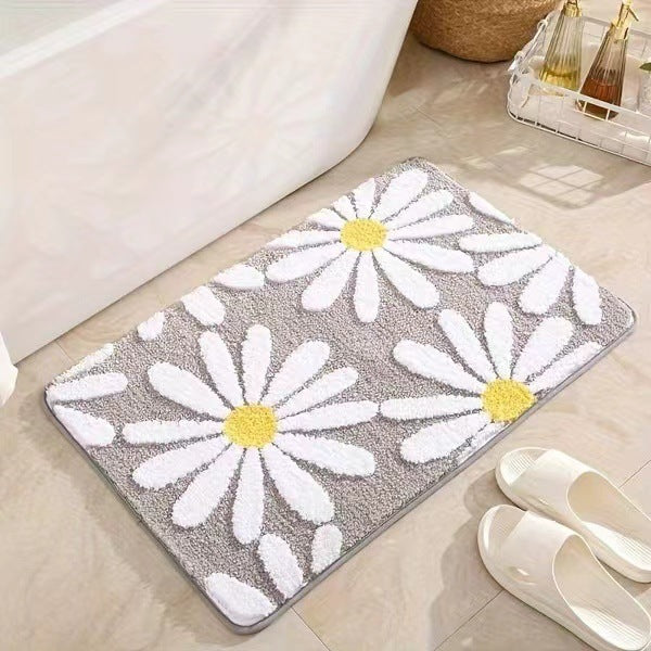 Cashmere-like Floor Mat Cross-border Flower Home Bathroom Non-slip Floor Mat