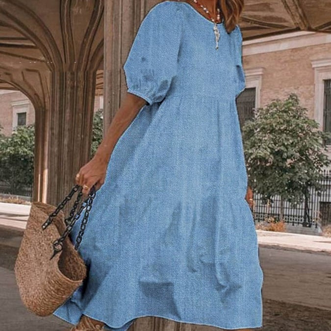 Women's Fashion Half Sleeves Loose Women's Clothing Dress