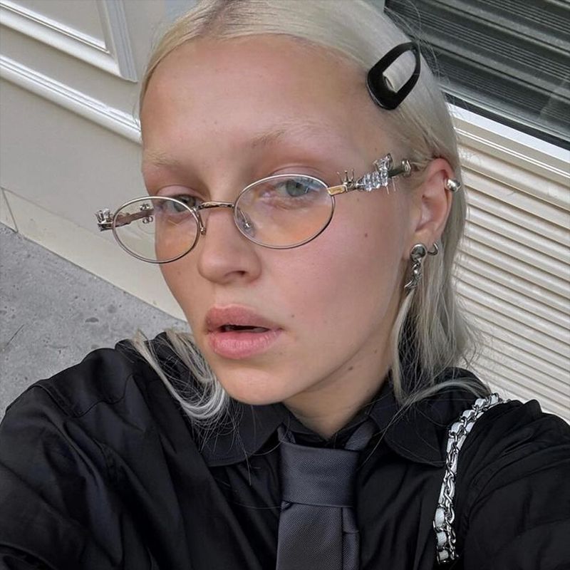 Diamond Oval Metal Optical Frame