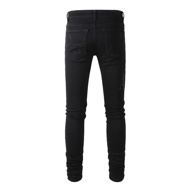 Men's Slim Fit Skinny Hole & Patch Jeans