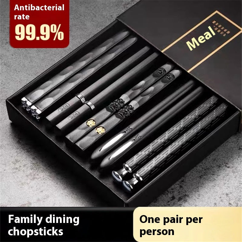 Light Luxury Alloy Chopsticks For Household Use One Person Per