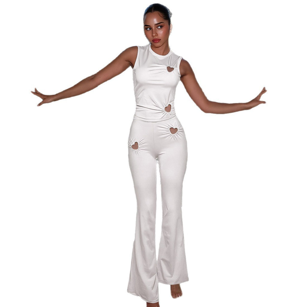 Women's Personality Fashion Solid Color Simple Set