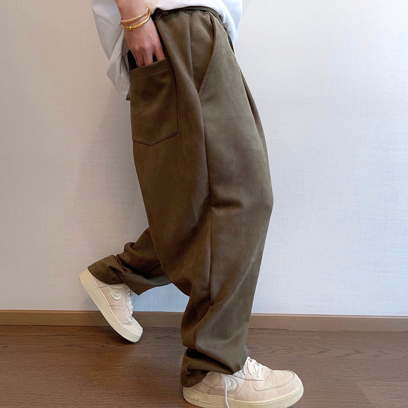 Men's Ribbon Suede Retro Matchet Pants