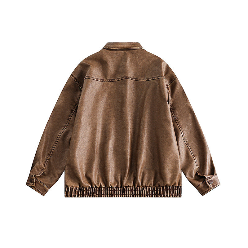 Retro Hong Kong Style Washed Distressed Jacket Men