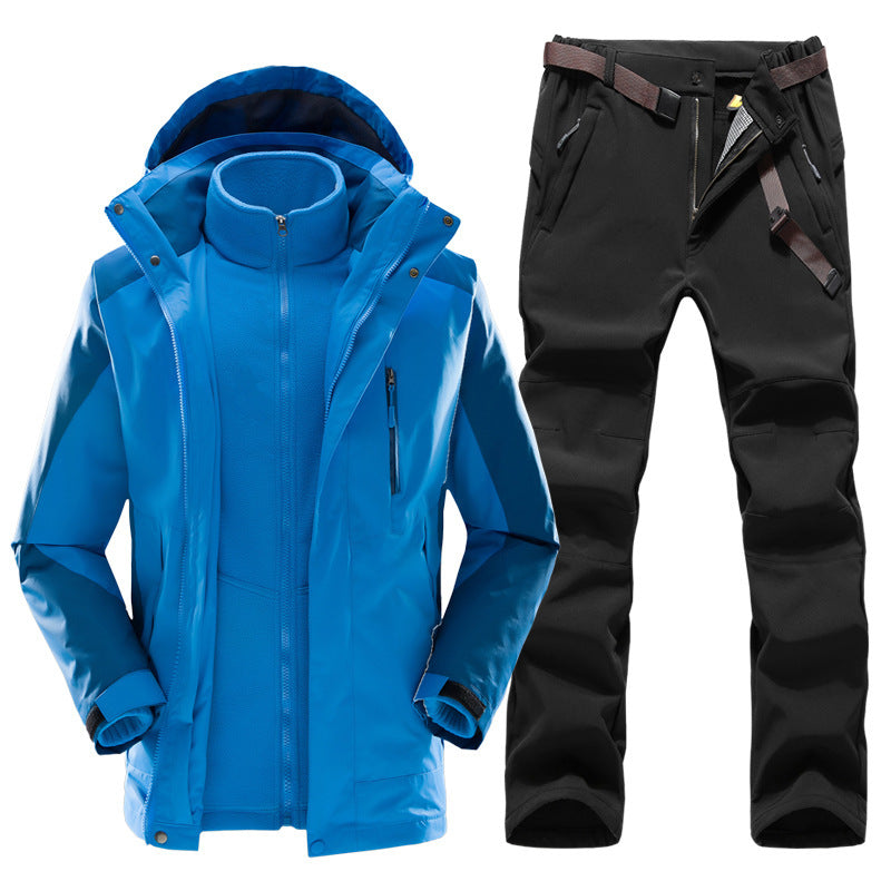 Outdoor Padded Warm Hiking Pants Punching Jacket 3-in-1 Set