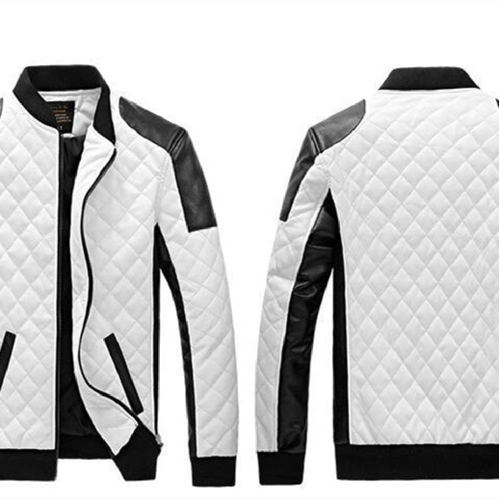 Black And White Leather Coat