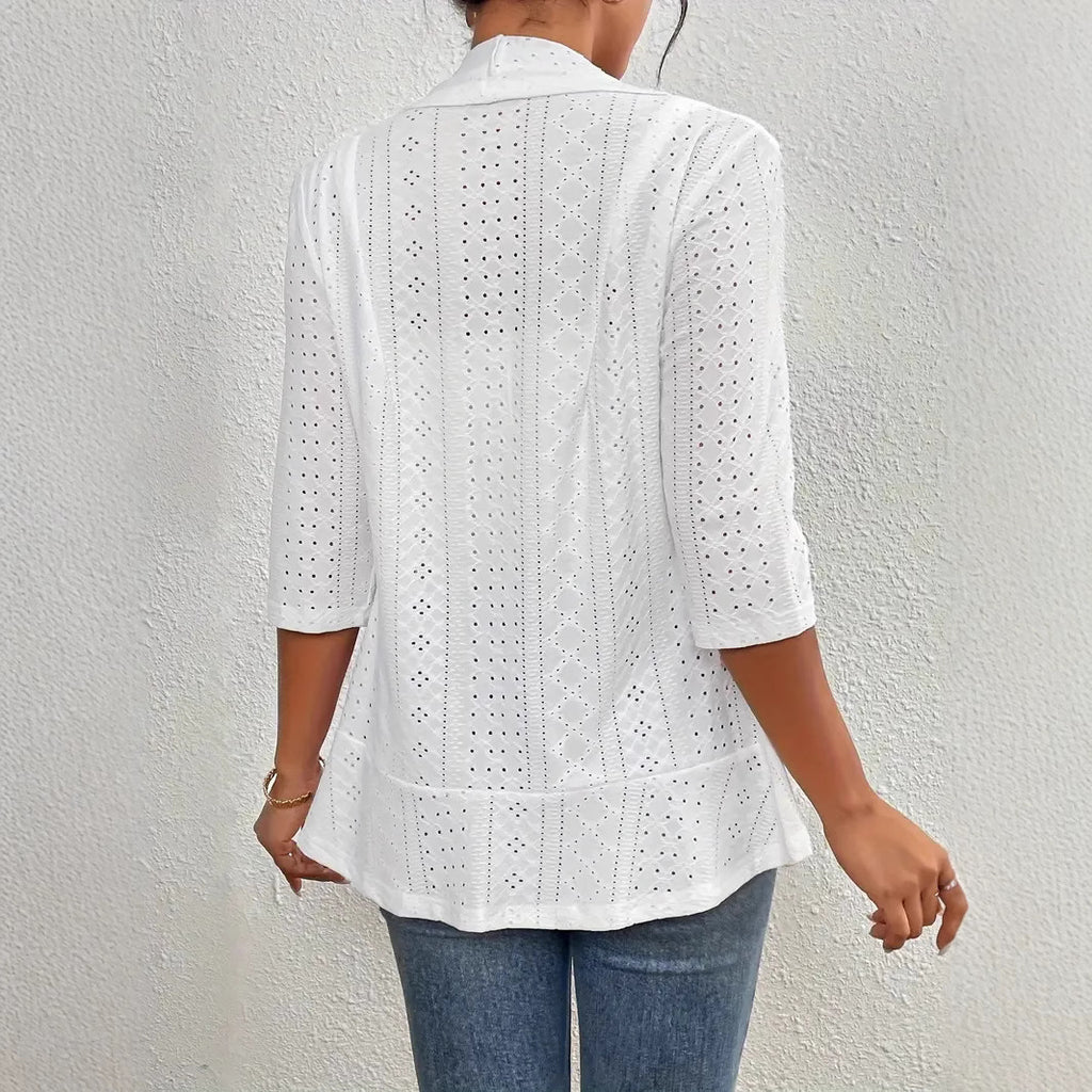 Women's Casual Half Sleeve Solid Color Thin Shawl Coat