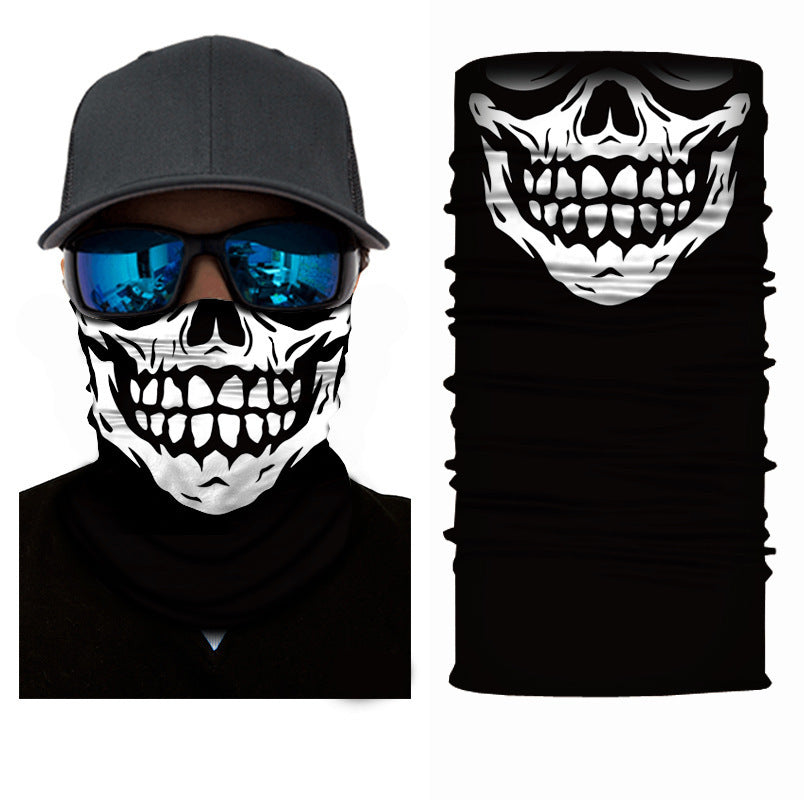 Skull Half Face Series Magic Headband Mask