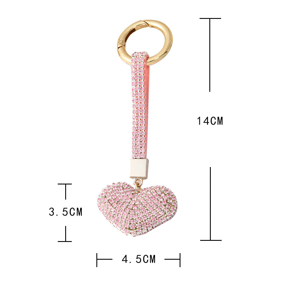 Creative Diamond Cute Heart Car Key Ring Pendant