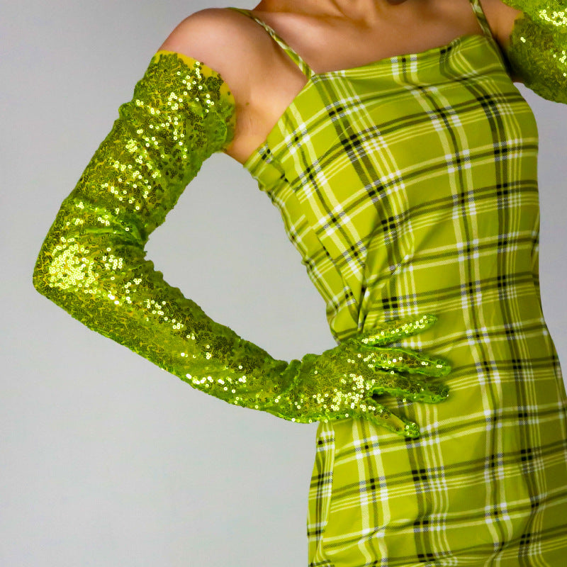 Sequined Sleeve Cover Lace Mesh Specialty