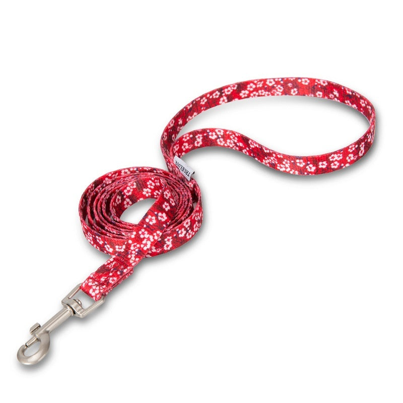 Pet Cat And Dog Floral Hand Holding Rope Pull-resistant