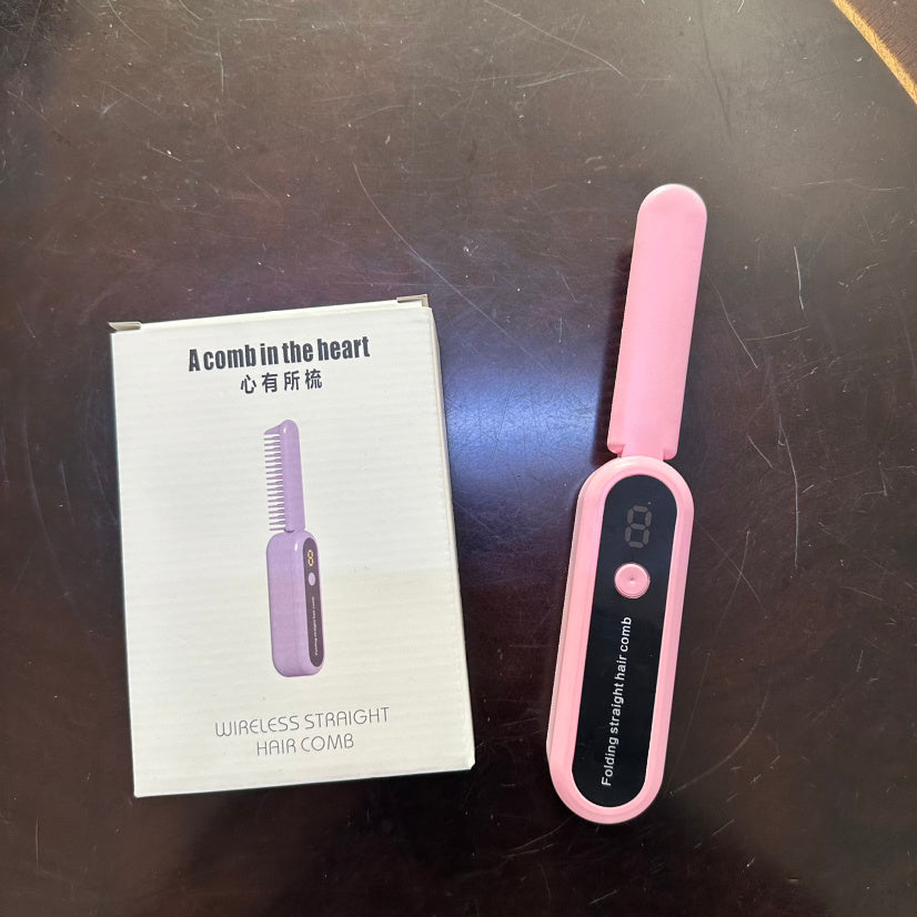 Straight Comb Wireless Charging Portable Negative Ion Hair Straightener