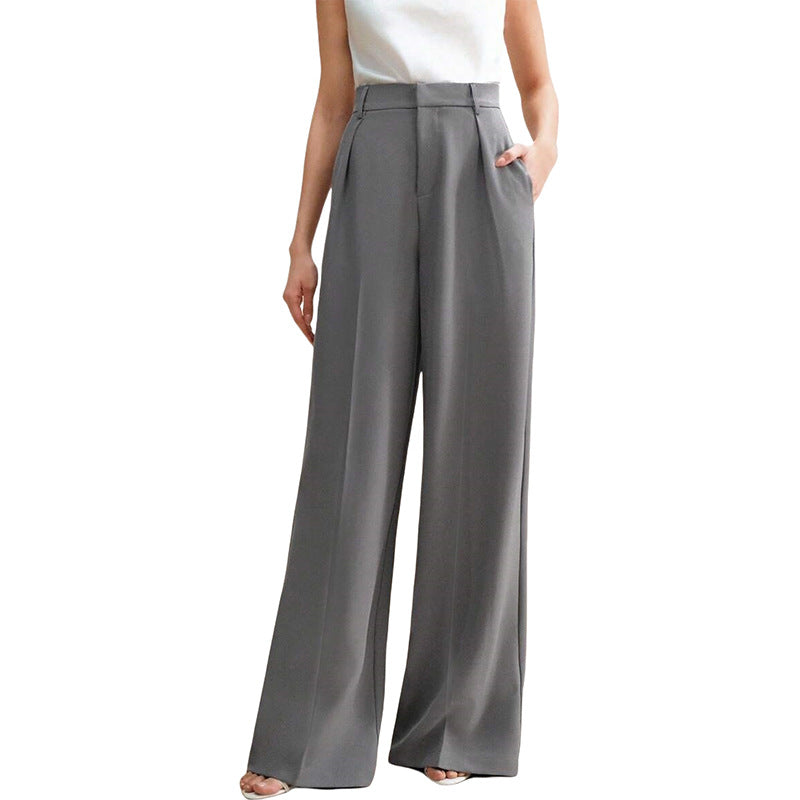 Women's Casual Loose Straight Business Commute Wide Leg Pants