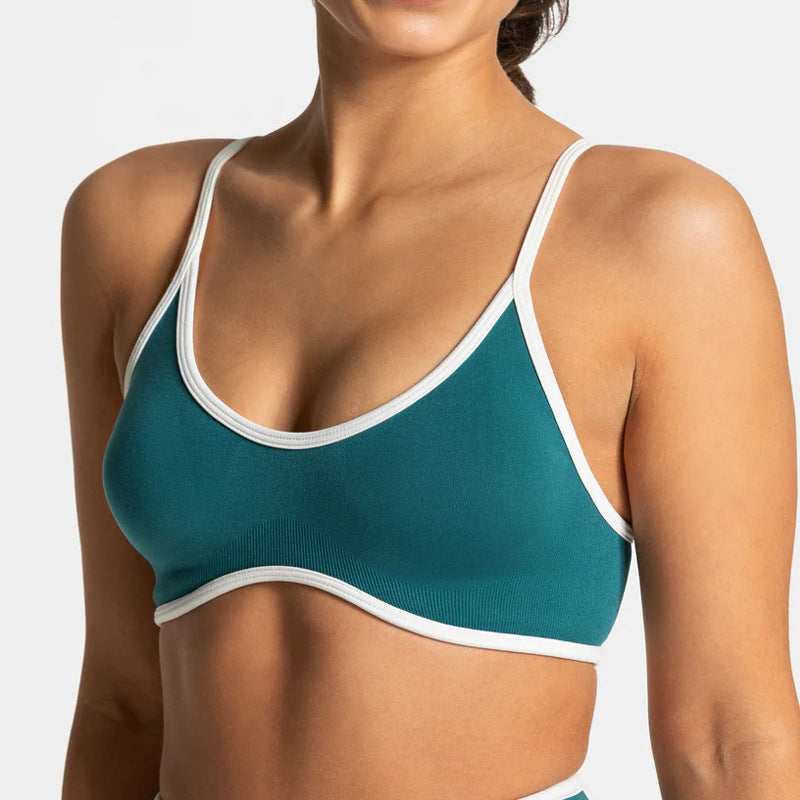 Sports Workout Bra Bra Contrast Color With Chest Pad Quick-drying Yoga Underwear
