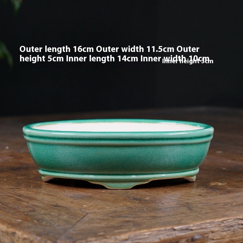 Purple Sand Flowerpot Ceramic Rectangular Bonsai