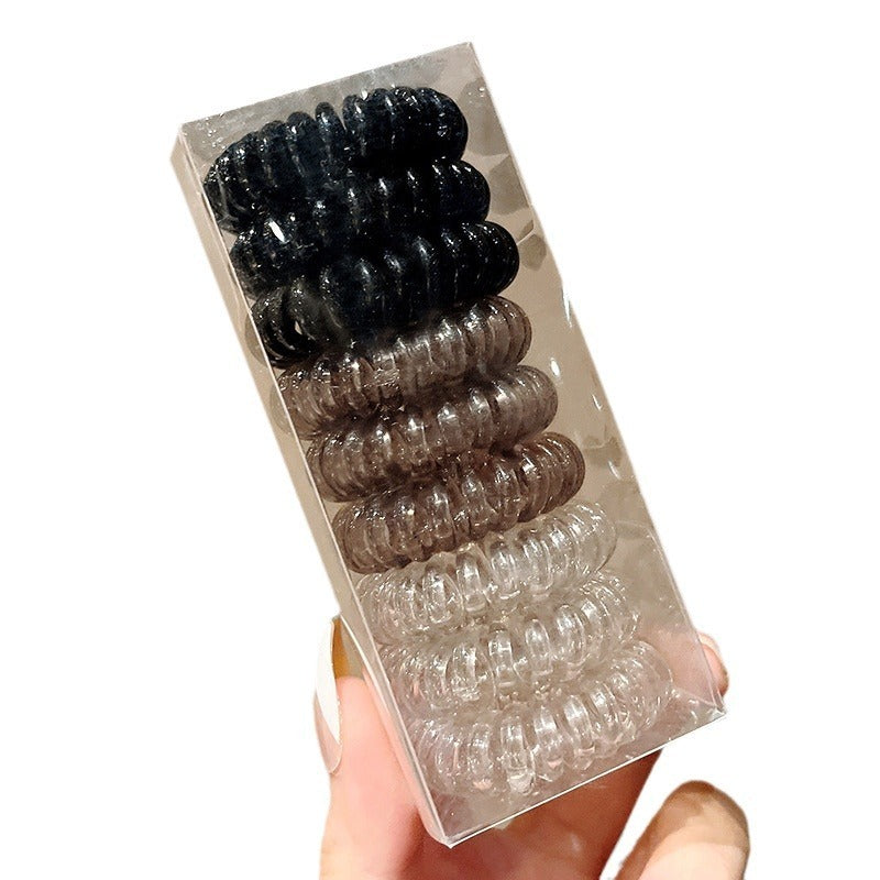 9 Boxed Gradient Gray Phone Line Hair Ring