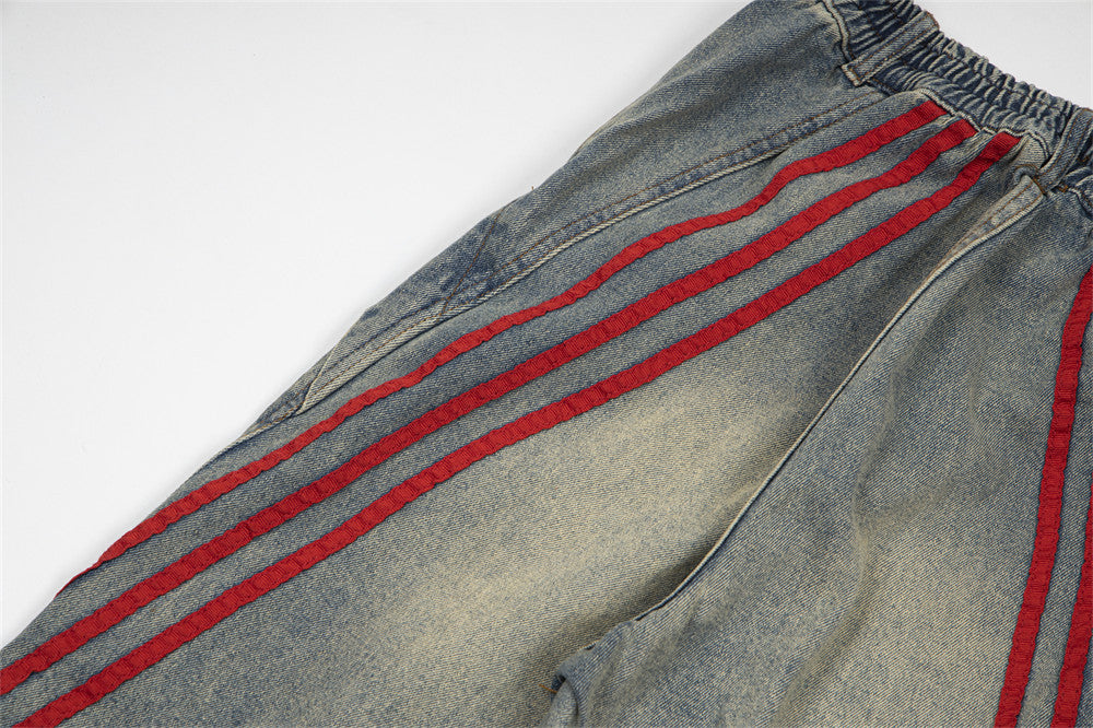 Fashion Men's Striped Straight-leg Trousers