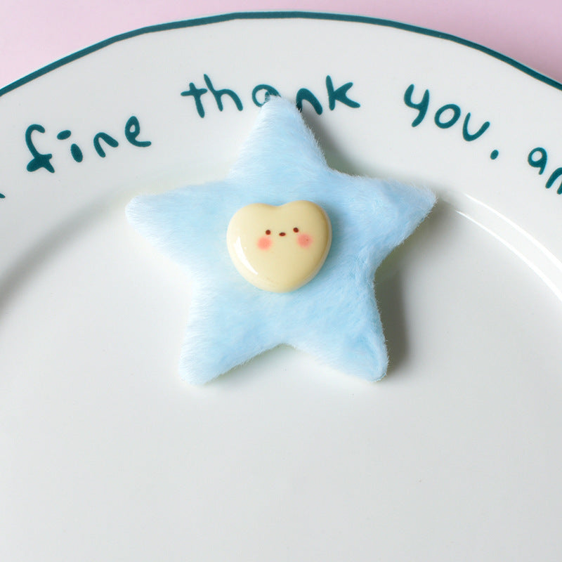 Plush Five-pointed Star Hair Accessories Hole Shoes Phone Case Ornament