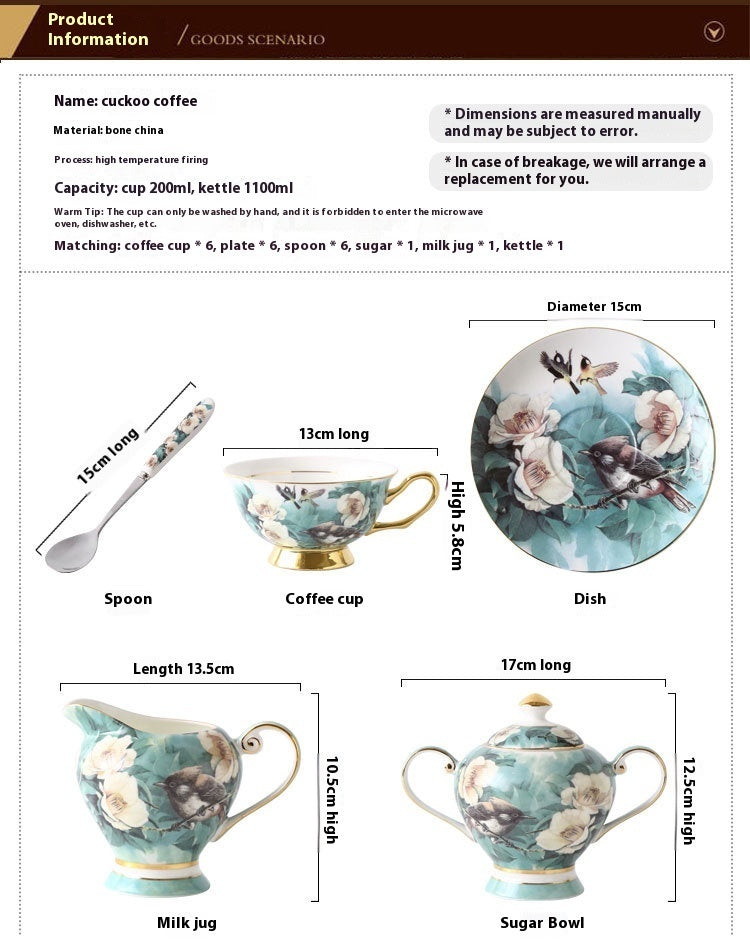 Small Exquisite Bone China Coffee Set Cup And Saucer Suit