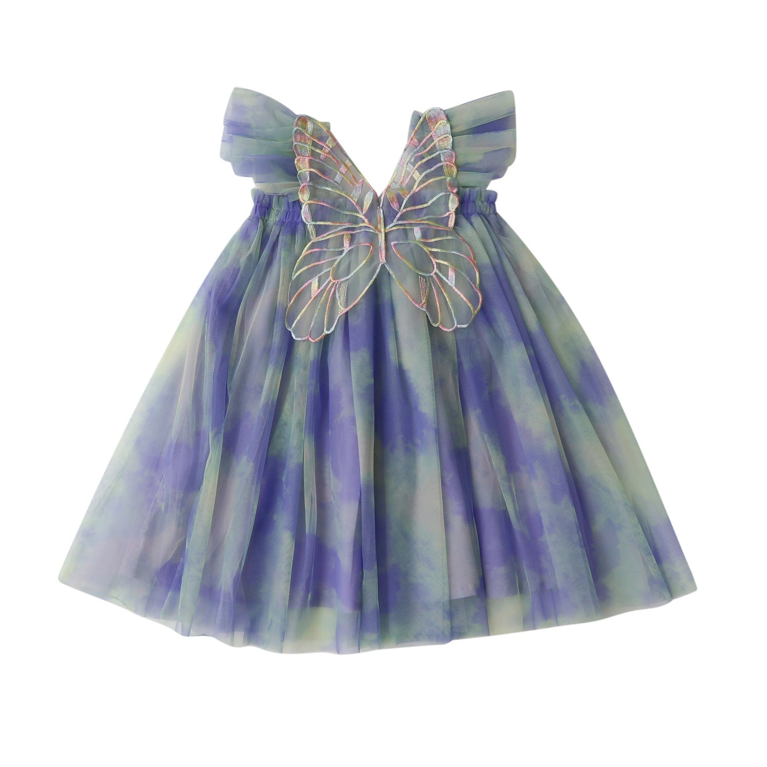 Rainbow Wings Mesh Girl Dress
