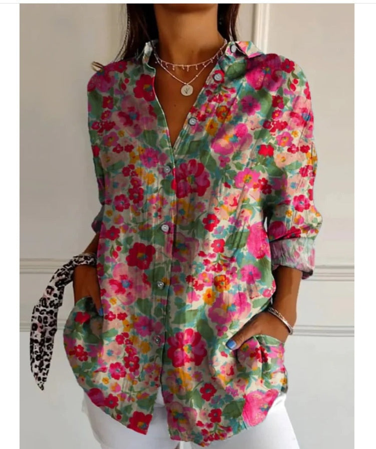 Women's Long Small Floral Print