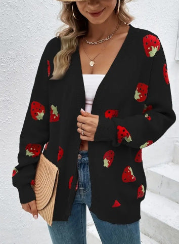 Women's Comfort And Casual Strawberry Sweater