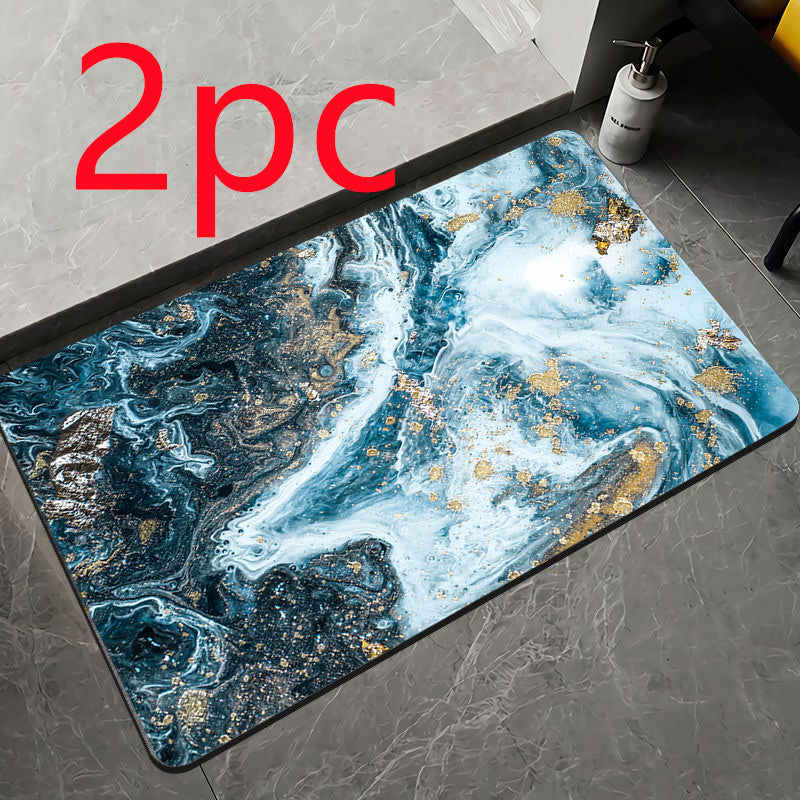 Marble Pattern Soft Diatom Ooze Absorbent Floor Mat