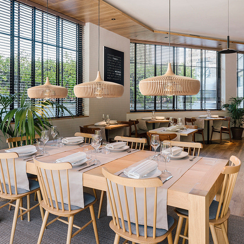 Bedroom Living Room Lantern Woodcraft Ceiling Lamp