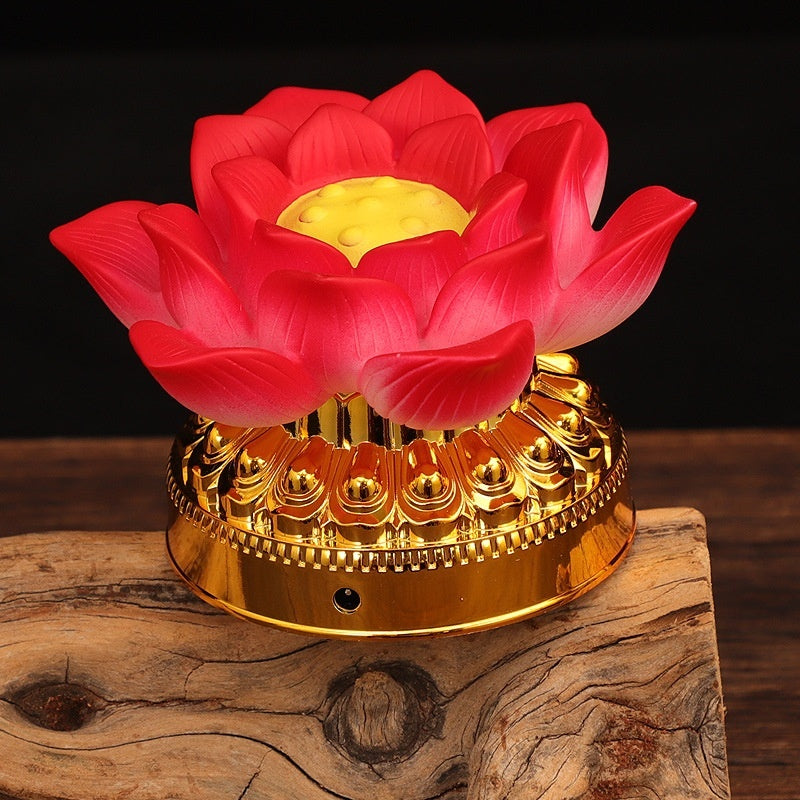 Shengmiole Colorful Lotus Lights Buddha Front Lantern