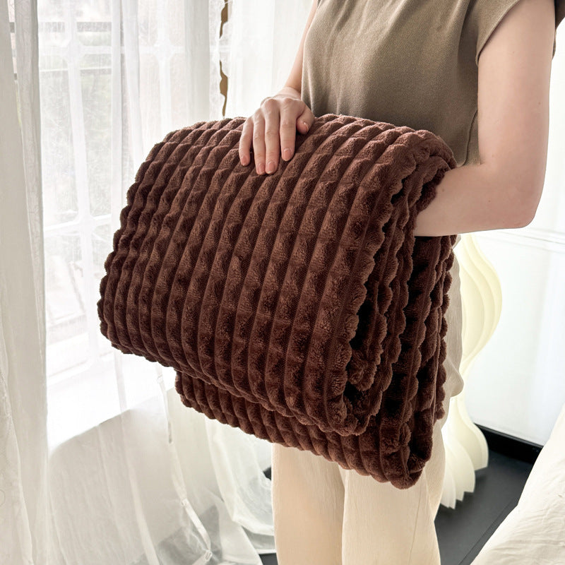 Flannel Plaid Blanket Soft Double Thick Warm Nap Blanket