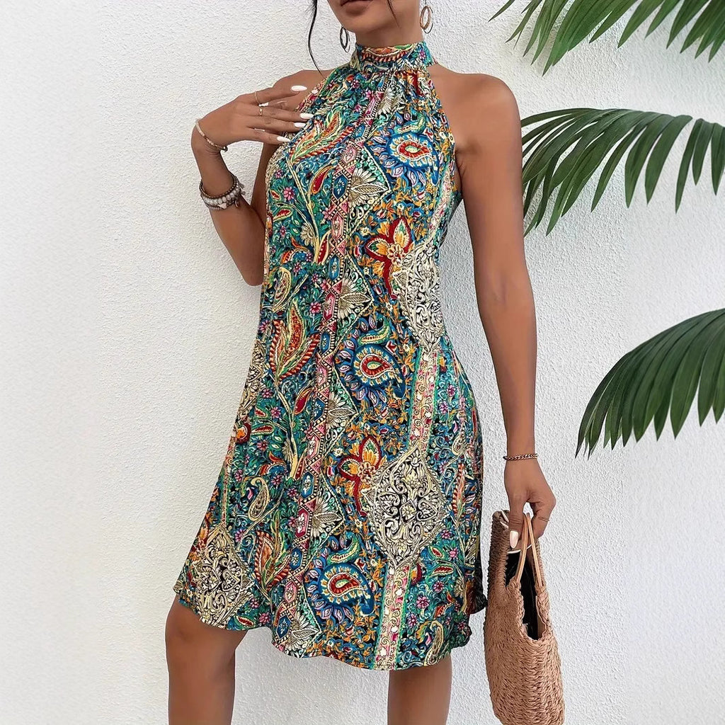 New Women's Bohemian Style Pullover Sleeveless Dress