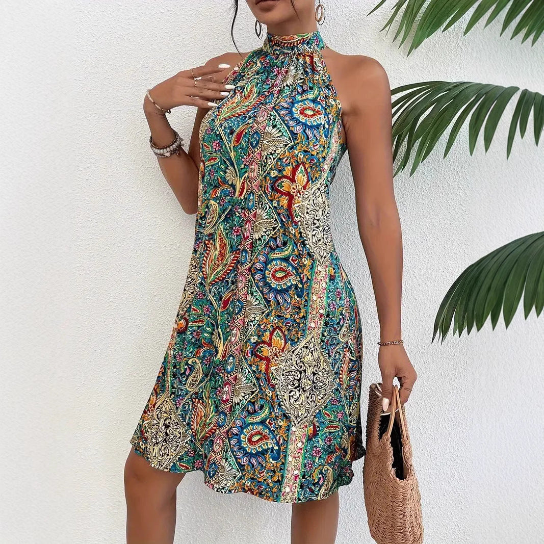 New Women's Bohemian Style Pullover Sleeveless Dress