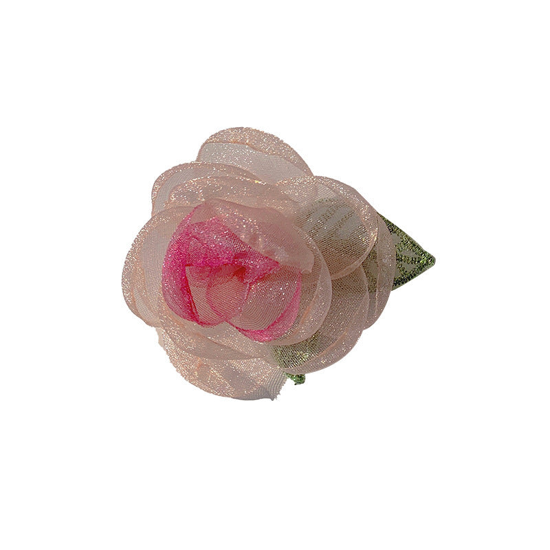 Dried Rose Barrettes Flower Female Mori Style Hair Accessories