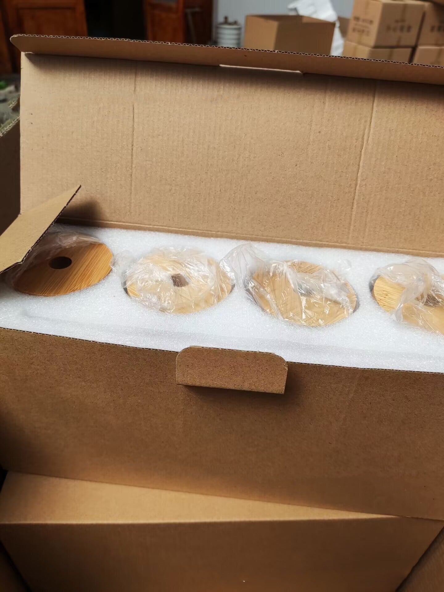 16oz Glass Bottle With Bamboo Cap Drink Juice Cup With Straw