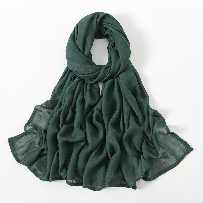 Solid Color Malay Indonesian Rayon Scarf Wide Brim Thin Modal Breathable
