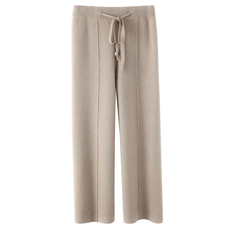 Fall And Winter Outer Wear Knitted Drooping Wide-leg Pants
