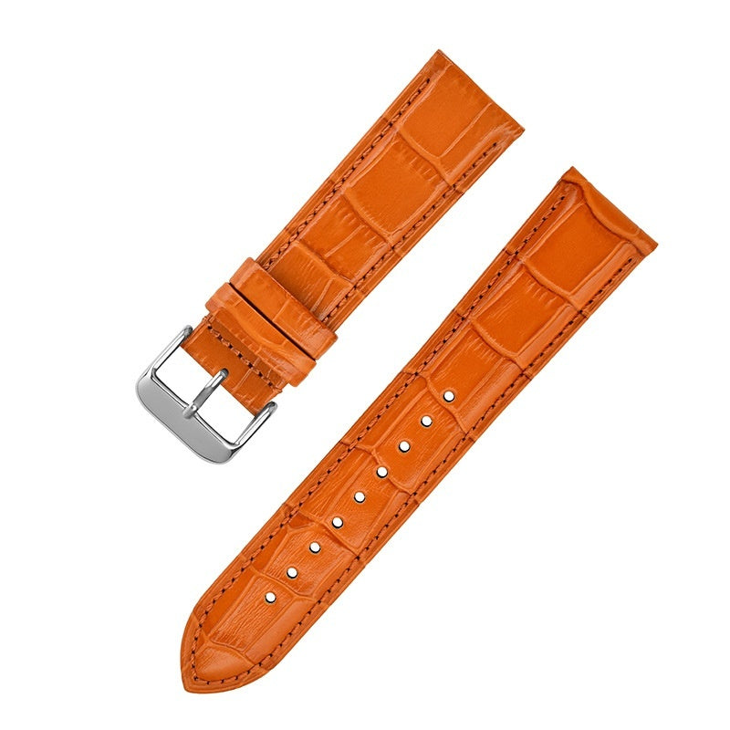 Pin Buckle Men's And Women's Fashion18mm Bamboo Pattern Leather Strap