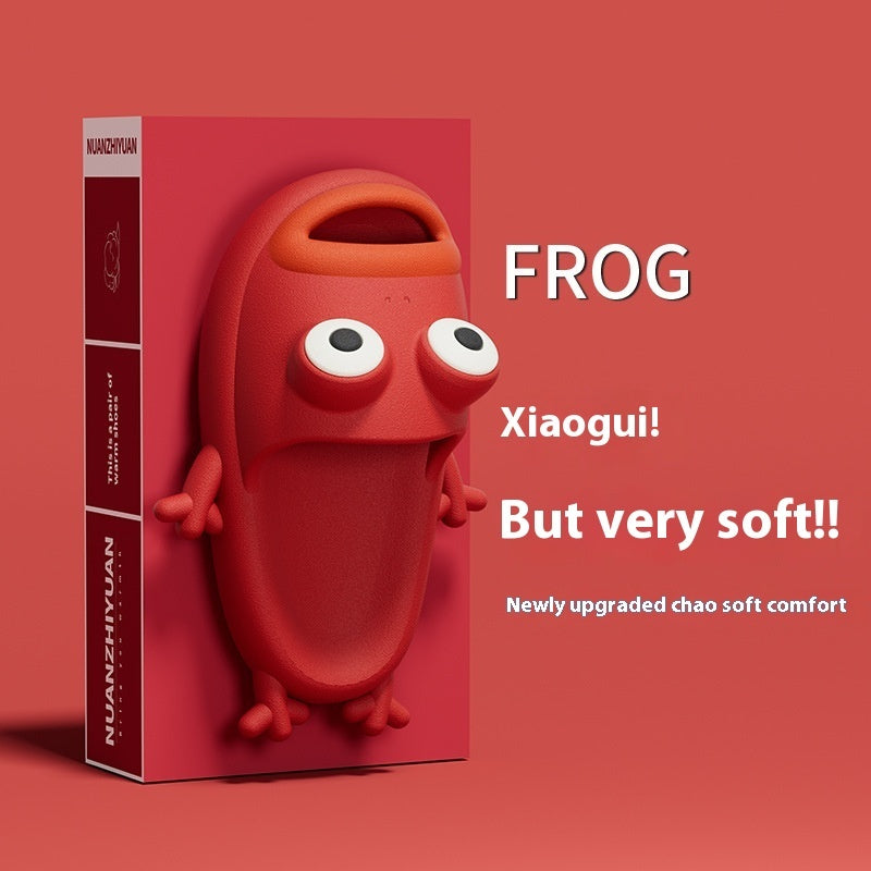 Female Summer Cartoon Frog Funny Slippers
