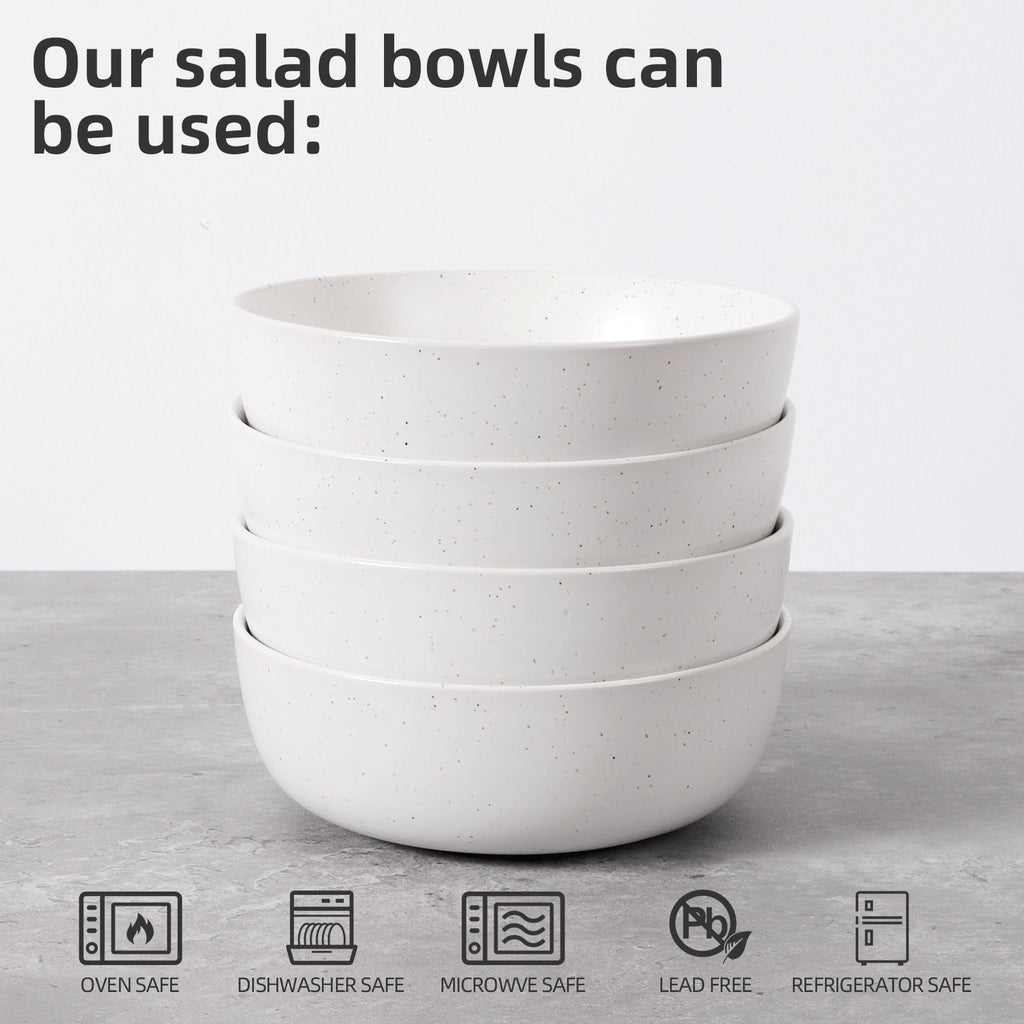 Ceramic Bowls For Kitchen, 27oz  Bowl Set Of 4  For Cereal, Salad, Pasta, Soup, Dessert, Serving  Dishwasher, Microwave And Oven Safe